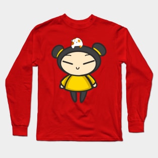 Yellow Pucca with a Guinea Pig Long Sleeve T-Shirt